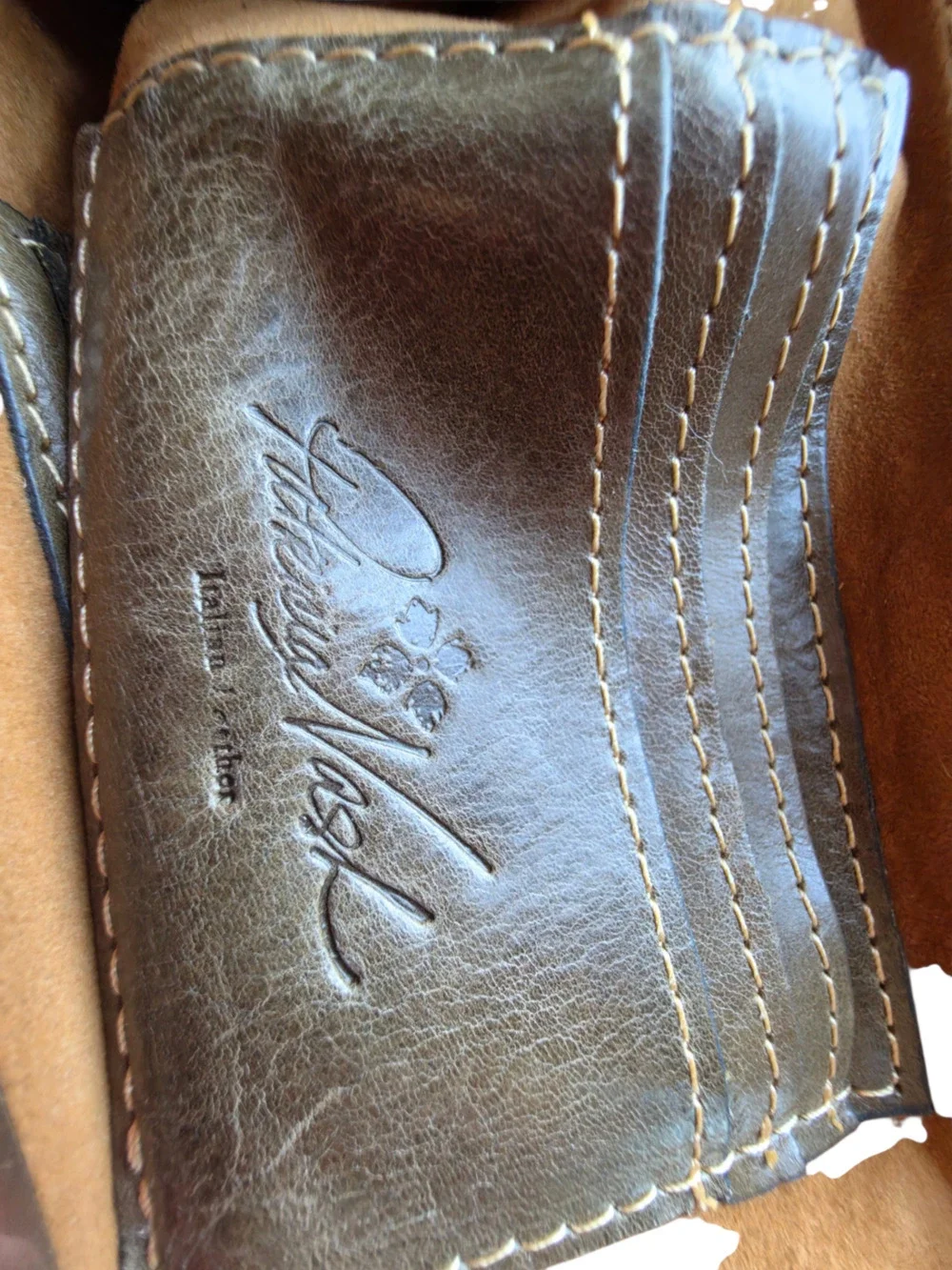Patricia Nash Tooled Leather Clutch Wallet Brown Kiss Lock